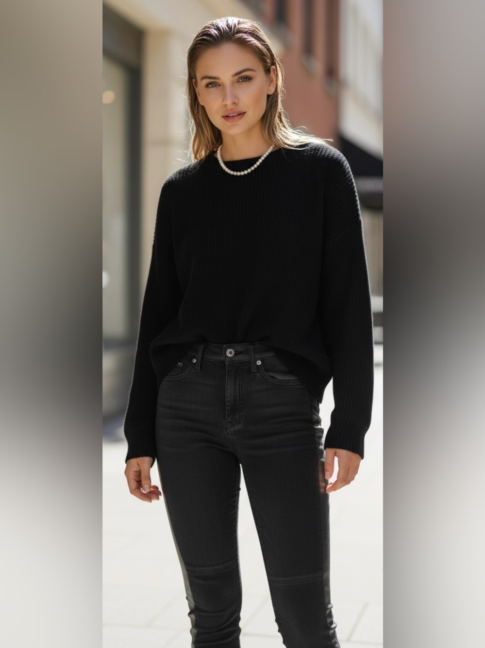 Universal Black Straight-Leg Pants